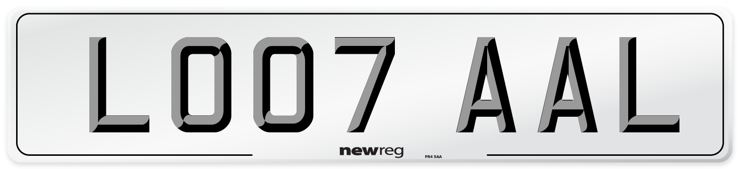 LO07 AAL Number Plate from New Reg
